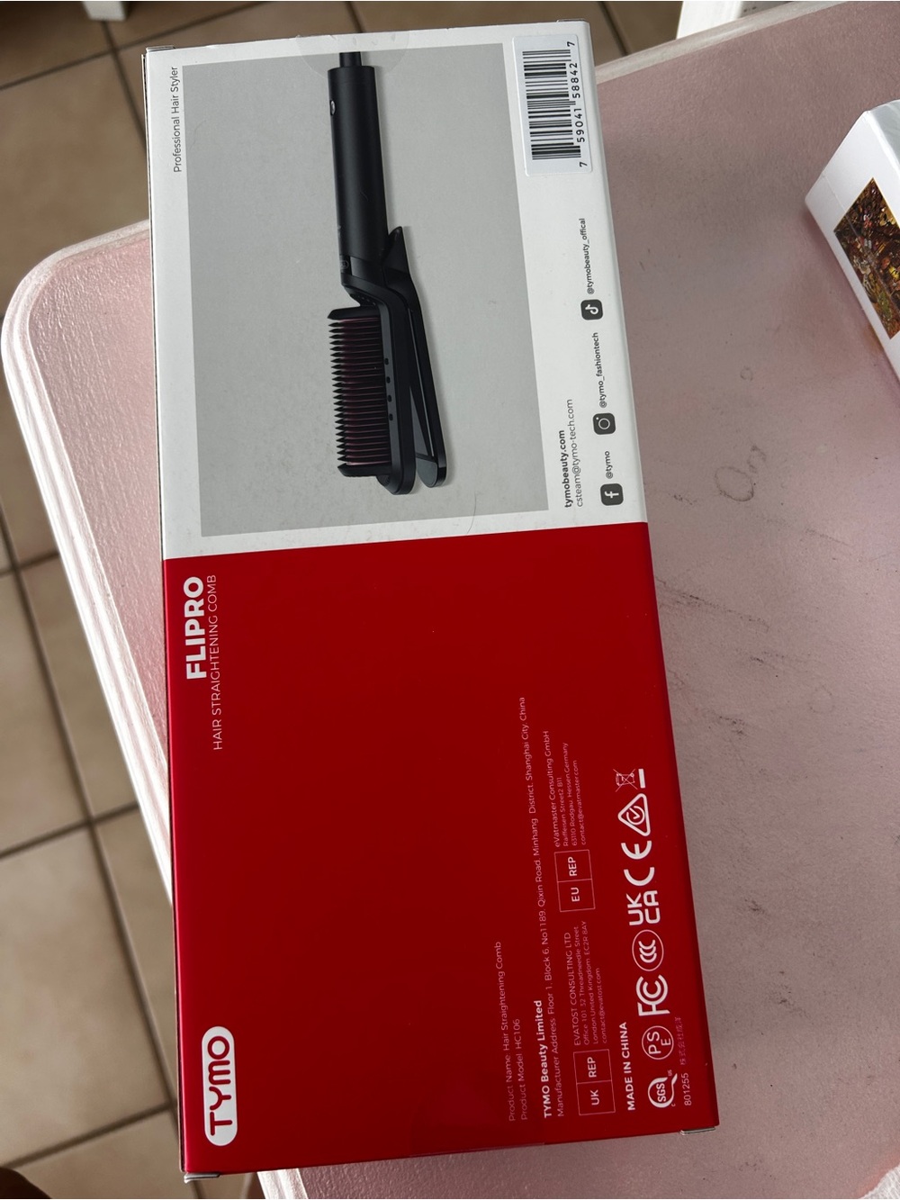 Tymo FlipPro Black Hair Straightening Comb